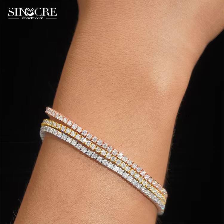 2mm Mossinate Tennis Sinocre Top Supplier Fine Chain Jewelry S925 Sterling Moissanite 925 Silver Necklaces Hip Hop Hiphop Gra