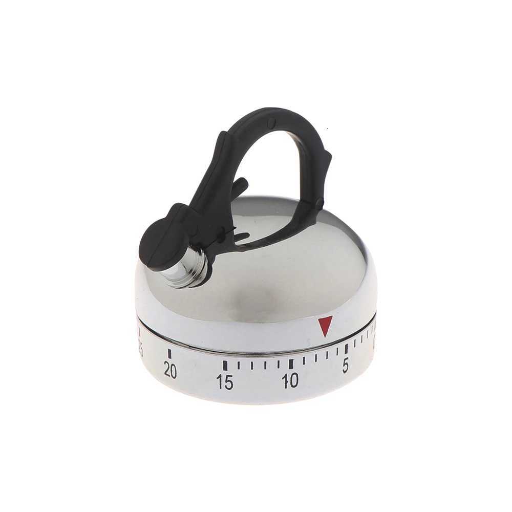 New White Kitchen Timer Al Mechanical Kettle Shaped Timer Clock Counting 60 Minutes Cuisine Kettle Styling Clockwork Timer C251209-image-1087828230