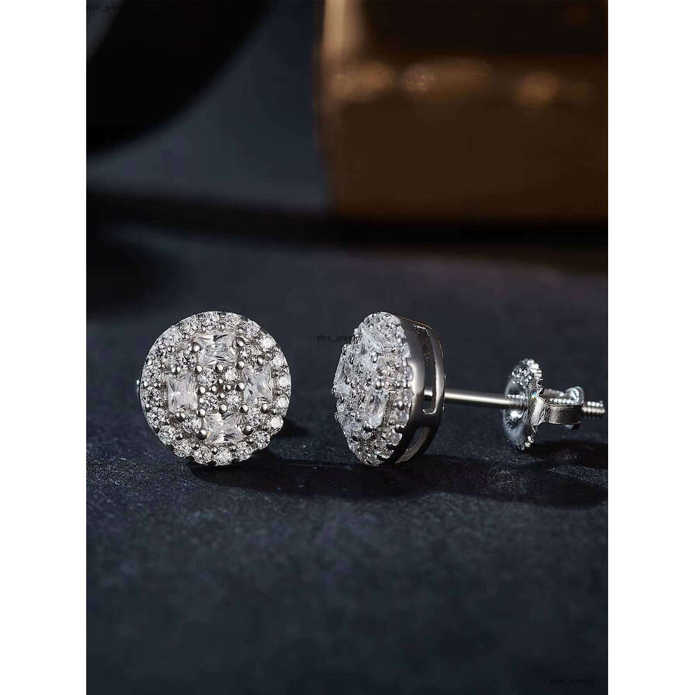 Luxurious Jewelry Round Long Stick Bread Cut Ice Out VVS Moissanite 925 Sterling Silver Hui Shi Earrings