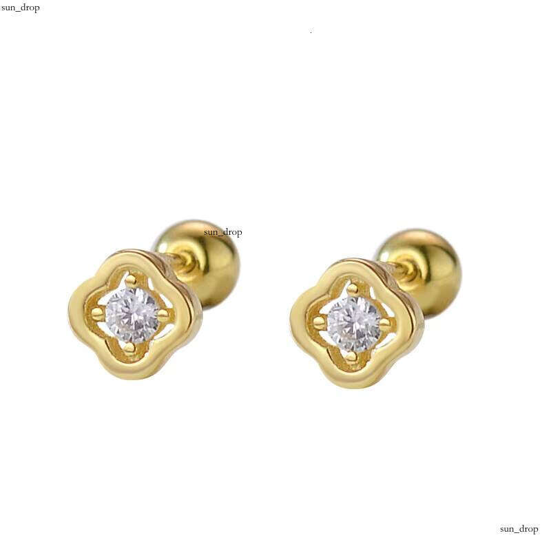 New 18k Gold VVS Moissanite High Quality 925 Sterling Silver Heart Flower Star Stud Earrings Jewelry for Women Gift