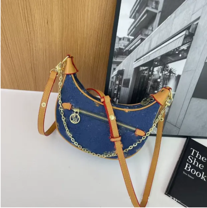designer sac femme sac à bandoulière sac sous-bras pochette sac à main croissant sac demi-lune sac Hobo sac boulette denim 18