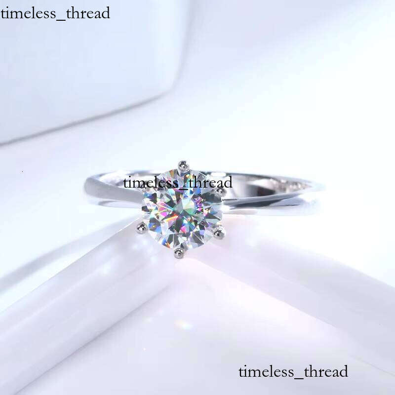 14K 18K Pure Gold Jewelry Classic Design D VVS EX Round Brilliant Cut 1 CT Lab-Grown VVS Moissanite Ring