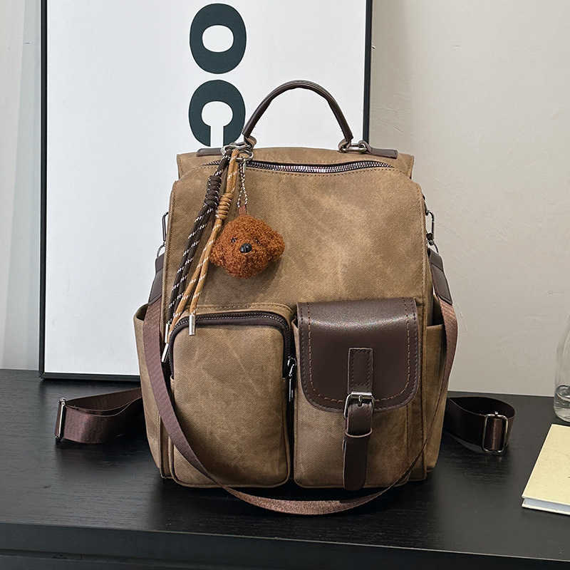 Zaino morbido da donna Versione coreana 2025 Nuova borsa a tracolla alla moda di grande capacità per donna