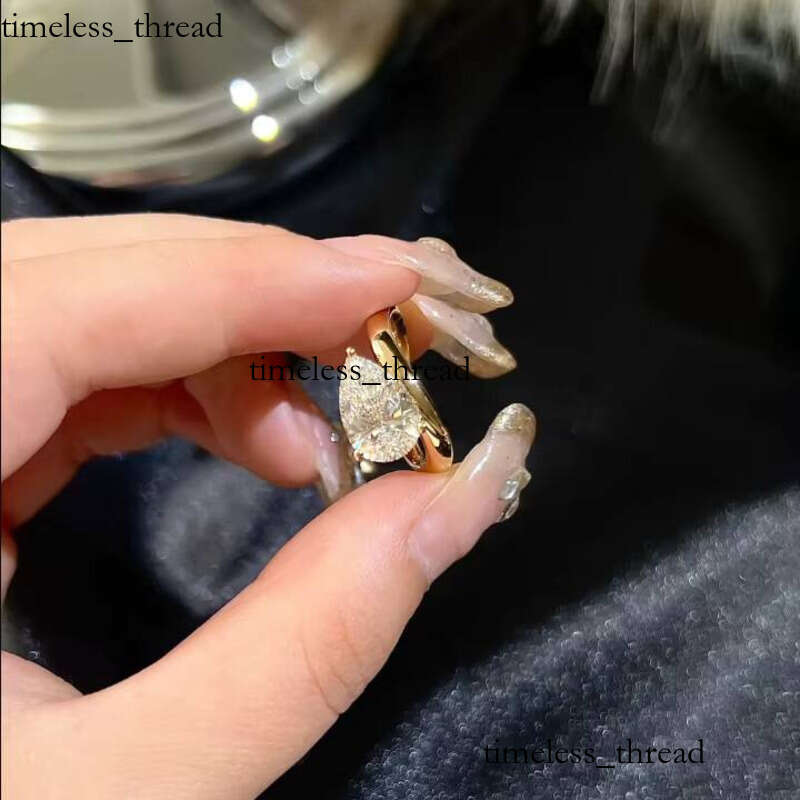 Custom 14k 18k Gold Pear Grown Fancy Cut Lab CVD VVS Moissanite 5.5mm 7mm Solitaire Ring