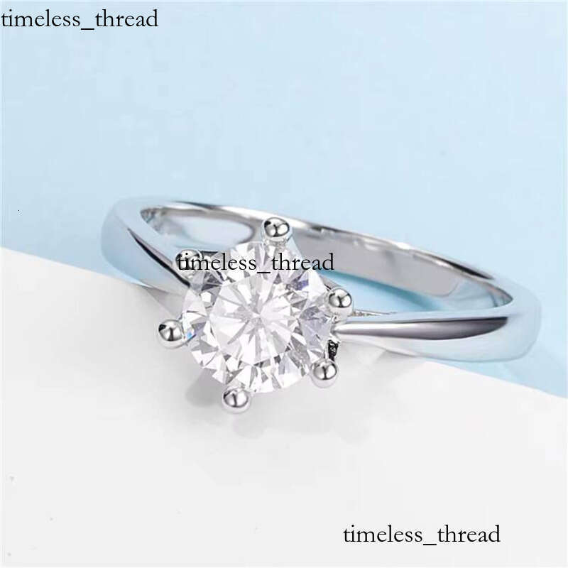 VVS Moissanite Manufacturer Price 1ct 6.5mm Ring with 925 Silver Main Durable Elegant Silicon Stone Fine S925 Jewelry