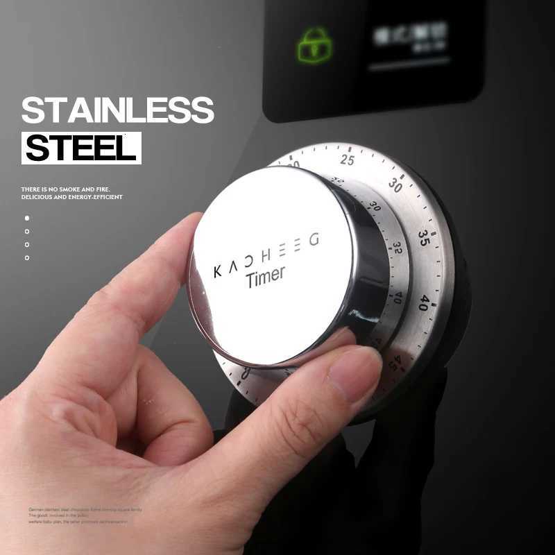 Stainless Steel Kitchen Timer with Magnetic Base Mechanical Cooking Timer Al Clock Countdown Cooking Tools Kitchen Gadgets C251209-image-1087828281