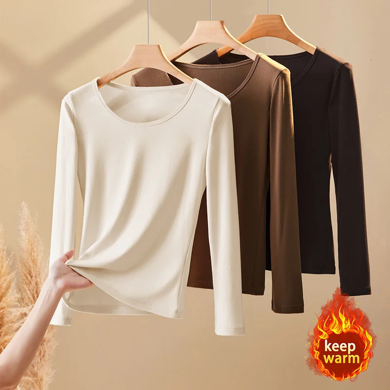 Thermal Vest Autumn Winter Warm Women Velvet Ladies Slim Corset O-Neck Sleeveless Female Sexy Tops Ladies T-Shirt Underwear 251205