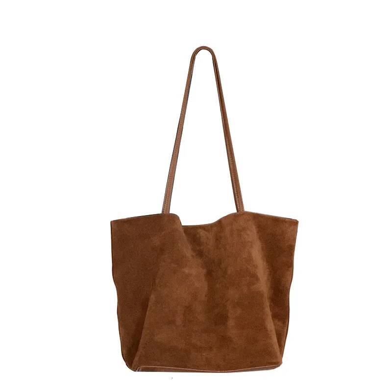 Early Winter Collection Minimalist Business Style Simple Big Capacity Daily Tote High Quality Cow / Suede Leather Women Handbag