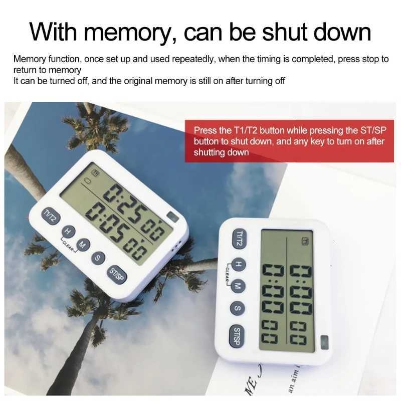Dual Digital Timer Kitchen Timer for Cooking Countdown Timers for w/ Magnetic - Batteries Not Included KXRE C251209-image-1087828500