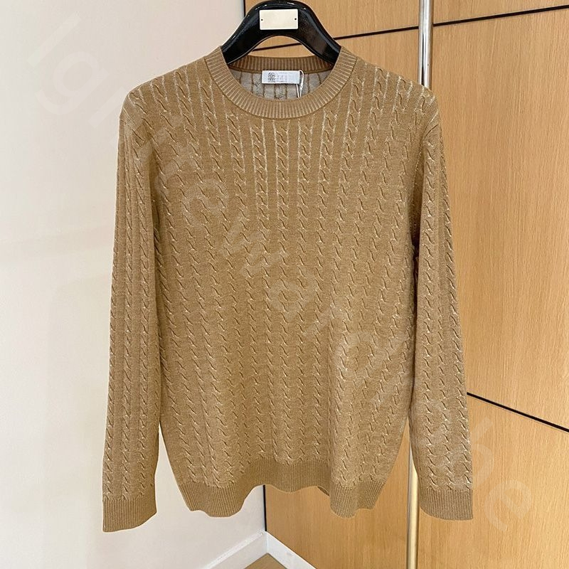 Quiet Luxury Designer Italian Knitted Twist Sweaters for Men Business Casual Warm Sweater in Autumn and Winter B1289