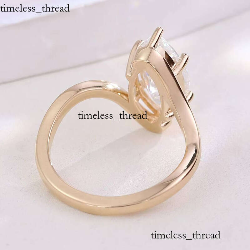 3 CT Marquise Moissanite VVS Moissanite Engagement 10k Gold Twist Band High-end Custom Women's Fine Jewelry Ring