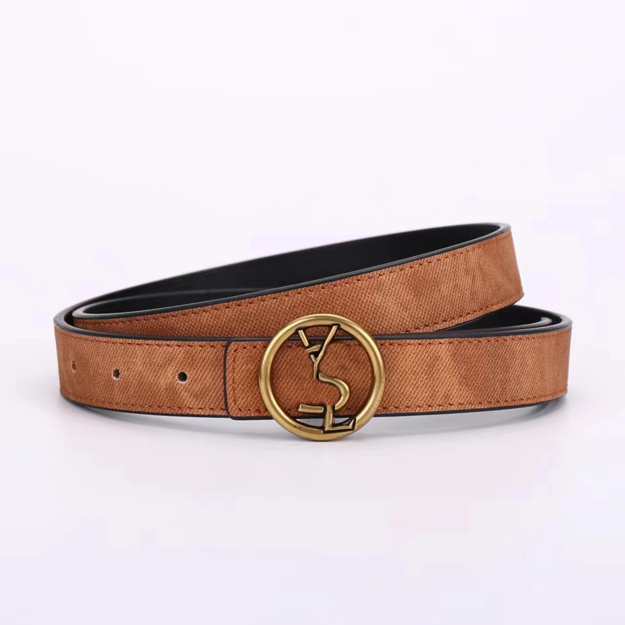 Belt Women Belts For Women Small Belt Designer Luxury Belt Denim Pattern Genuine Leather Smooth Buckle Width 2.3CM Minimalist Daily Wear Versatile B