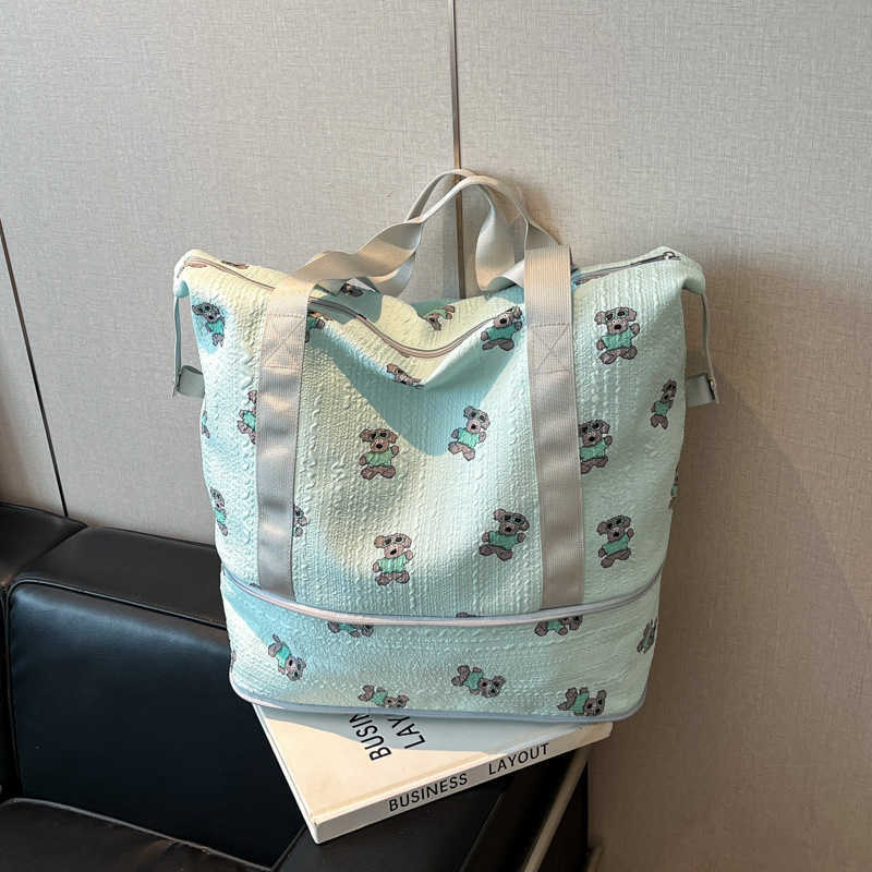 Large Capacity Fashion Cartoon Handbag Shoulder Bag Clothes Storage Bag Commuting Travel Luggage Bag Business Trip Travel Bag