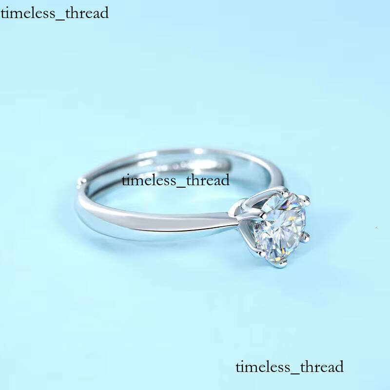 VVS Moissanite RINNTIN SMR01 Classic Design Carbon Silicon Stone silver 925 Women's Wedding Ring