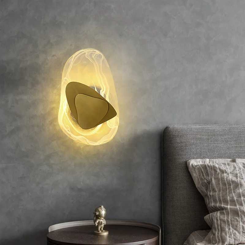 Lámparas de pared de vidrio LED posmodernas de estilo nórdico, luces de lectura para estudio de cabecera, iluminación de decoración de pared de dise
