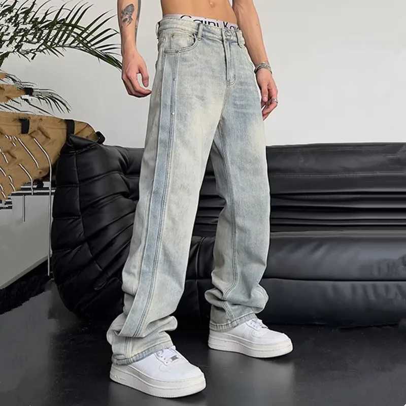 2022 Cool Design Retro Washed Baggy Men Hip Hop Jeans Pants New Fashion Straight Vintage Loose Denim Trousers Y2K Clothes M251209