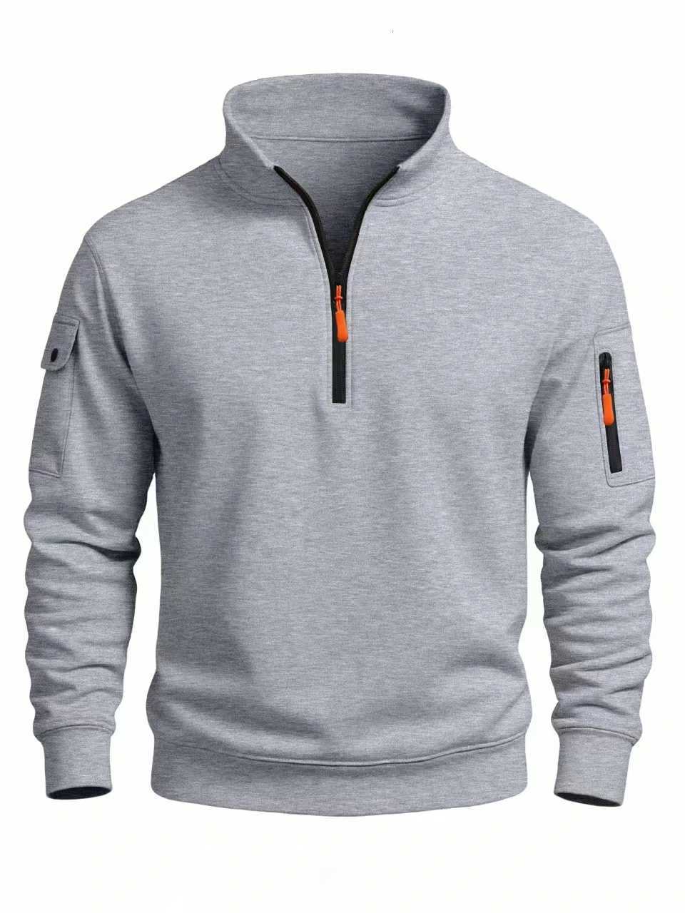 2025 autumn and winter new mens T-shirt sweatshirt casual sports casual long sleeved high neck half zipper windproof top W251209