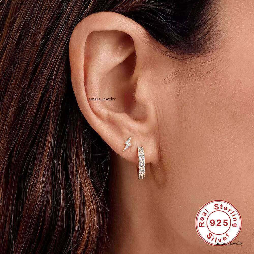 18k Gold Valentine's Day Jewelry VVS Moissanite VVS Moissanite Gemstone Women's 925 Sterling Silver Hoop Earrings Gift