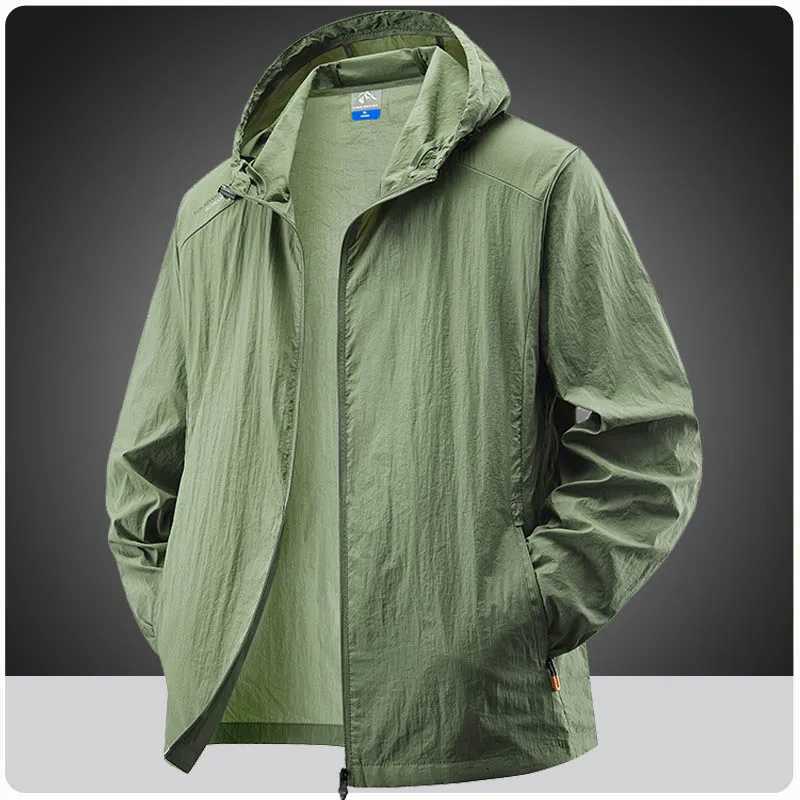 Summer Waterproof Hiking Jackets Men Fishing Cycling Hooded Gym Sports Running Coat Outdoor Sun-Protective Thin Jacket Clothing W251209