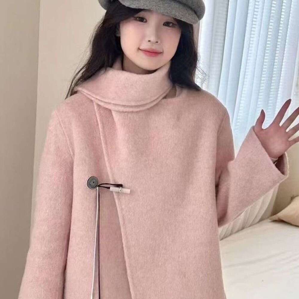 Scarf Double Sided Wool Autumn Winter New Dopamine Petite Elegant Loose Short Woolen Coat Luxury