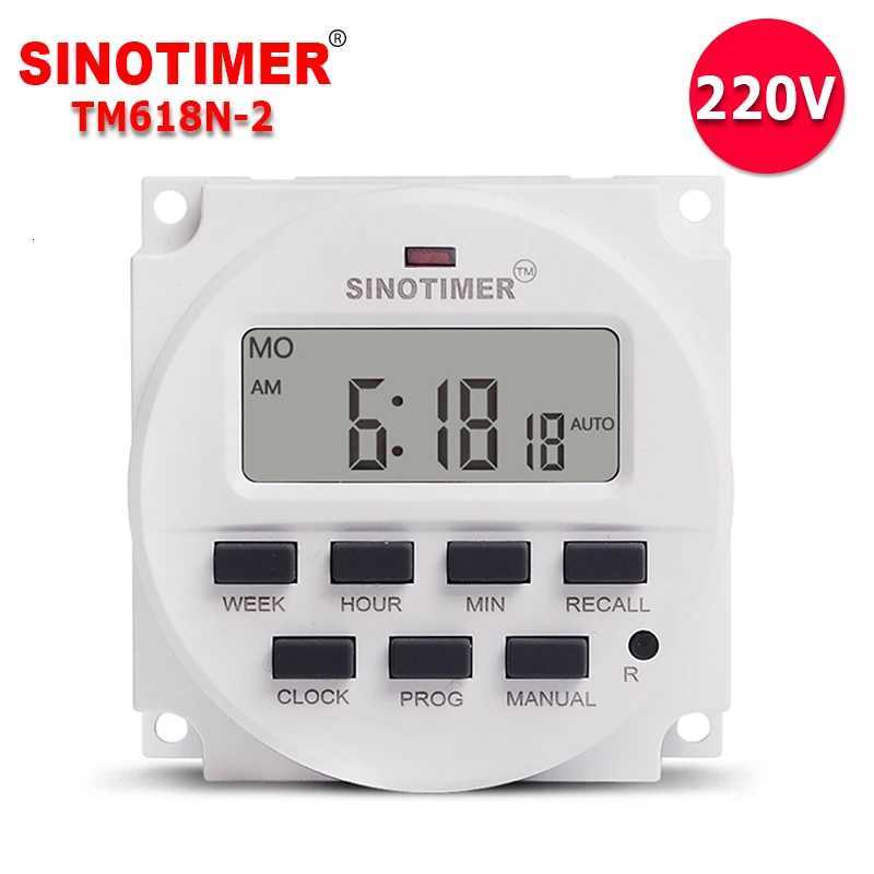 SINOTIMER Digital Weekly Timer 7 Days Programmable Time Switch Relay 220V 230V 110V AC 12V 24VDC TM618 Electronic Timers Control C251209-image-1087828831