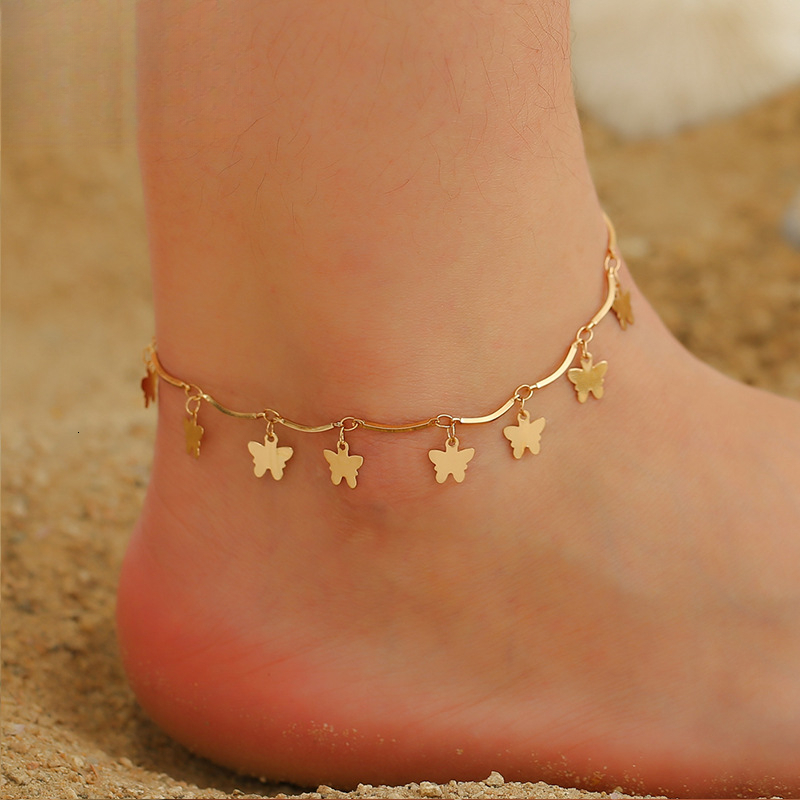Tassel Pendant Luxury designer luxury Butterfly For Women free shipping Free Shipping Ethnic Style Personality Simple Beach Anklet-image-1087819115