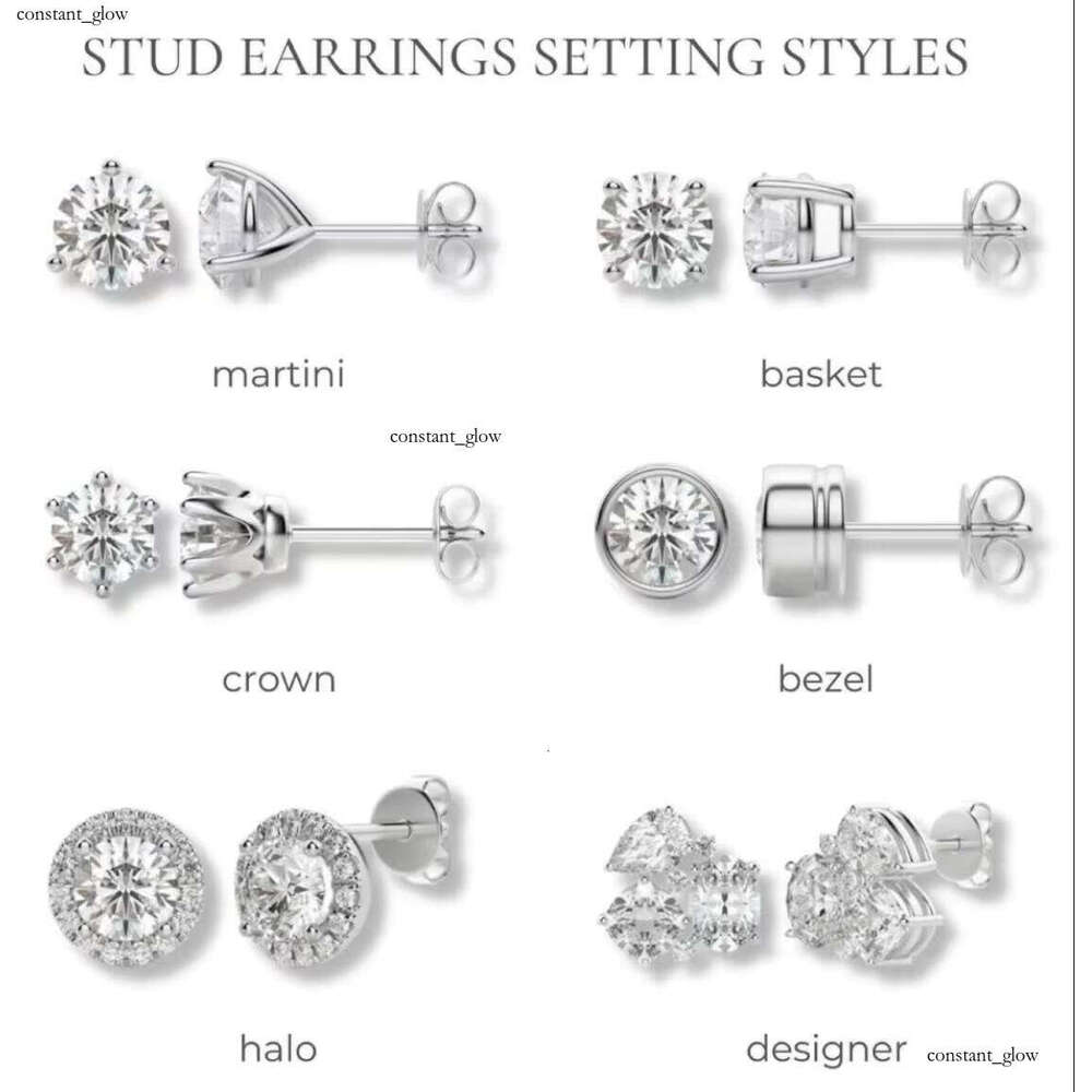 Wholesale Personalized 0.5ct Lab-Grown VVS Moissanite Classic 18k Women's Stud Earrings with 4 Prongs High-Quality Wedding