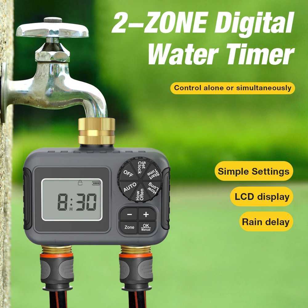 2-Zone Digital Water Timer 3/4 Independent Programming Control Irrigation Watering System Garden Sprinker Lawn Yard Irrigate C251209-image-1087828738