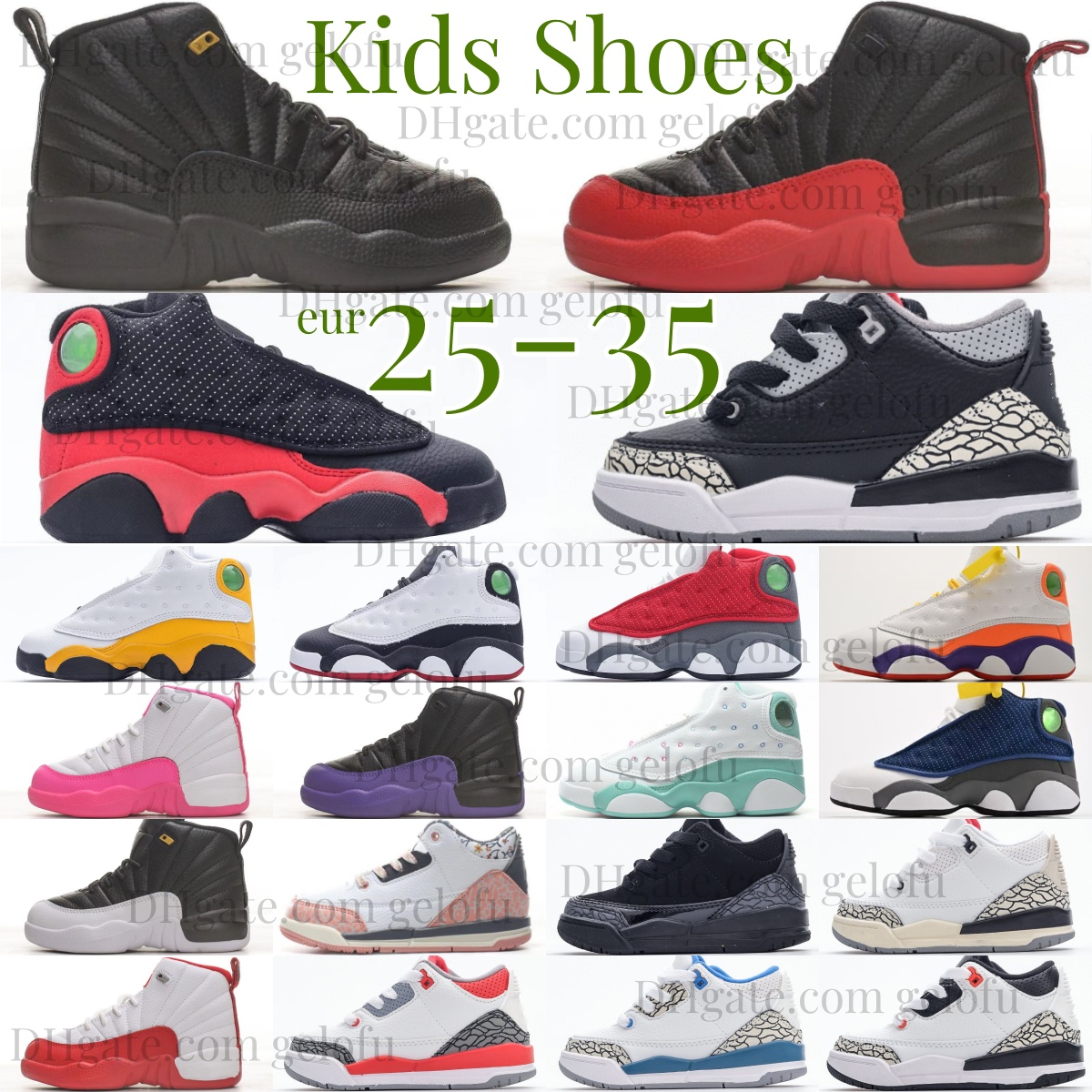 Chaussures pour enfants Basketball Garçons Tout-petits Baskets Noir Cerise Sport Baskets Taxi Jeunes Enfants Playoffs Flu Game Violet Rouge Blanc