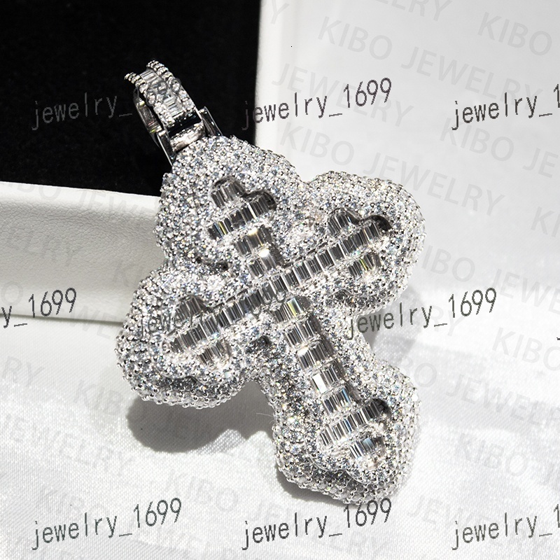 Shining Cross Custom Necklace Pendant Iced Out Silver 925 D Color VVS Moissanite Pendant Custom Hip Hop Necklace Pendant