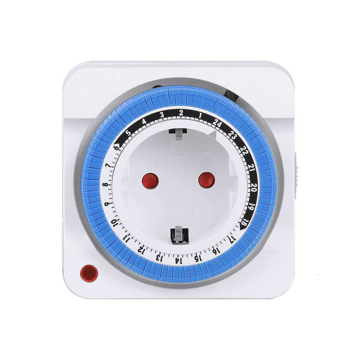 EU 24 Hours cyclic Programmable Mechanical Timer Switch Plug Outlet Grounded Smart loop Switch Socket Indoor Auto Power off C251209-image-1087828898