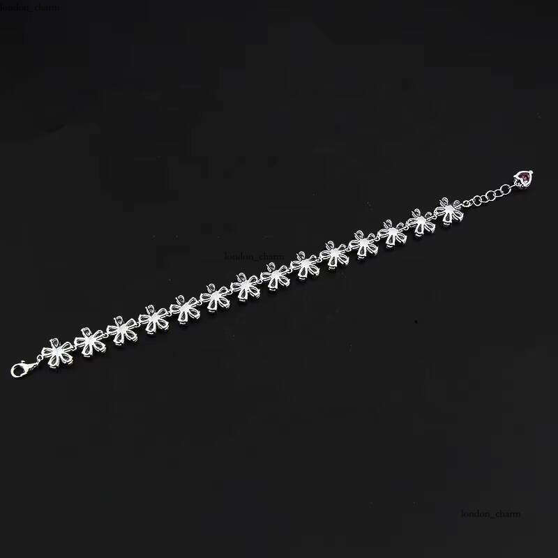 Wholesale Luxury Fashion 925 Sterling Silver White Crystal VVS Moissanite Flower Bracelet for Women Wedding Jewelry Gift