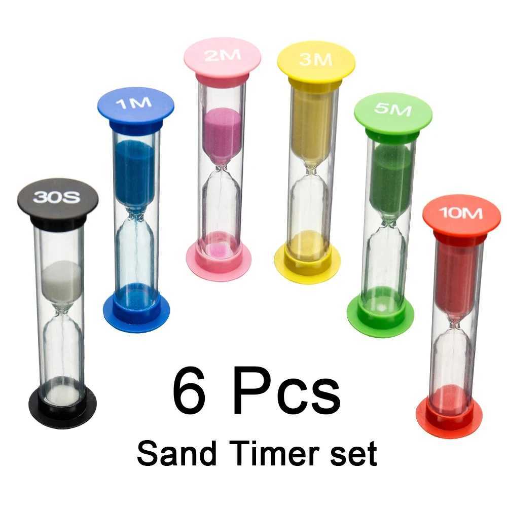 6Pcs Sand Timer Assortment Plastic Hour Timer Colorf Sand Hour Small 30sec/1min/2mins/ins/5mins/10mins Sand C251209-image-1087828909