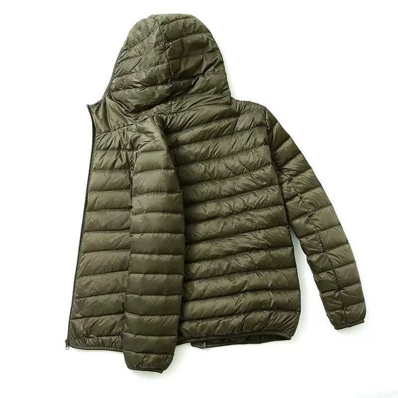 Autumn and Winter Fashion Ultra Light Duck Down Hooded Down Jacket Mens White Duck Down Feather Warm Coat Mens Street Clothing W251209
