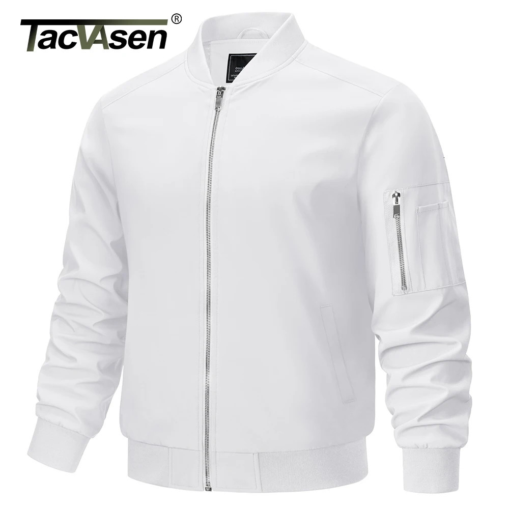 TACVASEN Mens Varsity Jacket Full Zip Up Casual Lightweight Windbreaker Waterproof Spring Autumn Hiking Outdoor Bomber Jacket 251205