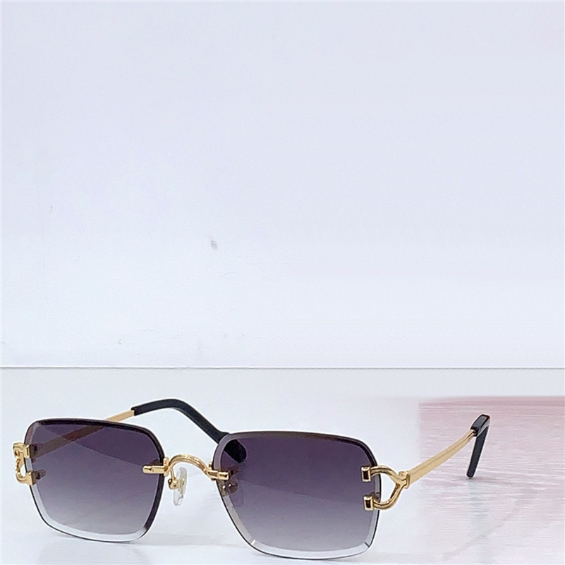 New fashion design square sunglasses 0766S rimless cut lens metal temples simple and popular style versatile outdoor UV400 protection glasses
