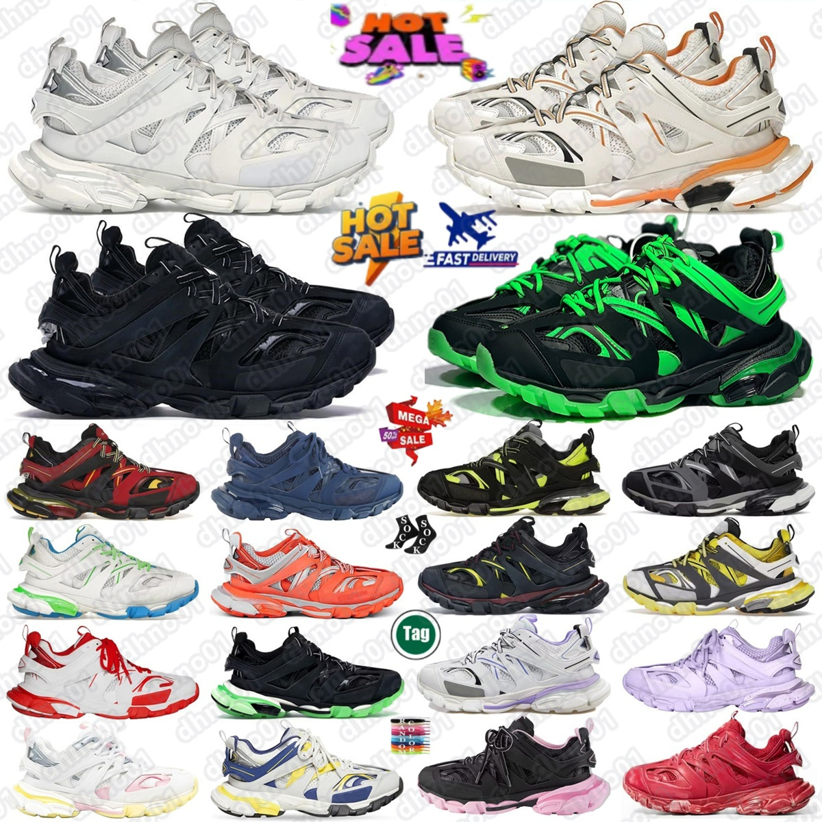 designer tracks 3 shoes Track 3.0 sneakers trainers trail laces women men black red White Orange leather free sliver multi pink clear purple blue-image-883945382
