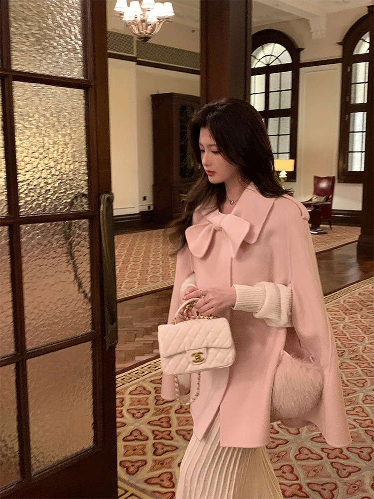 OFTBUY Fahsion Real Fox Fur Woolen Cloak Shawl Autumn Winter Clothes Women Thick Warm Double-faced Chasmere Wool Jacket 251204