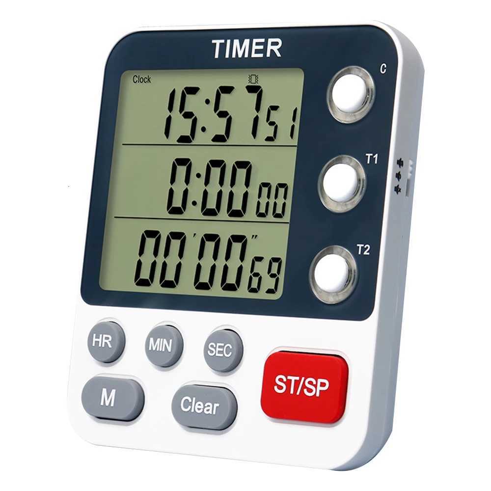 Digital Dual Kitchen Timer 3 Channels Count UP Down Timer Cooking Timer Large Display Loud Volume Al with Magnetic Back Stand C251209-image-1087828589