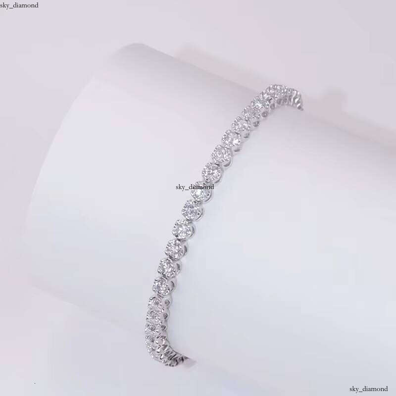 Custom 925 Silver 2 3 4mm Iced Vvs Gra Certified Lab-Grown VVS Moissanite Silicon Bracelet Tennis Chain Unisex Fine Jewelry