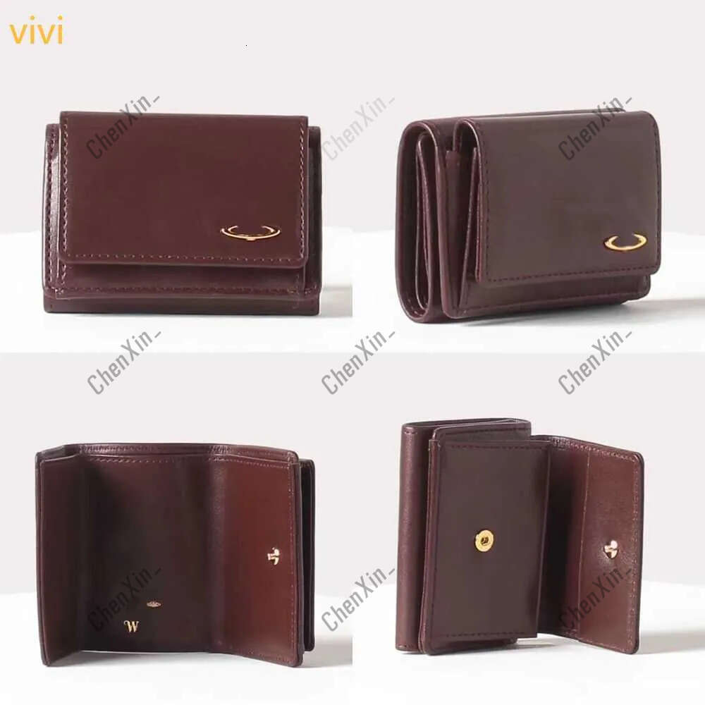 Saturn purse west wood wallet designer card holder Trifold Cowhide Card Bag Ladies Purse Solid Color Handheld planet Wallets Leather For Women men p