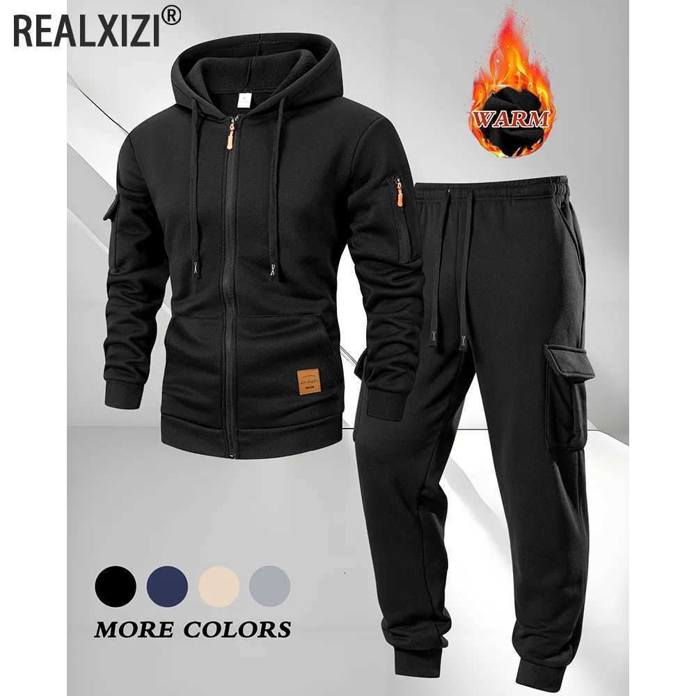 Autumn 2025 New Mens Hooded Jacket Pants Two-piece Set Jogging fashion Multi-pocket Sportswear Suit for Men and Women Nice M251210