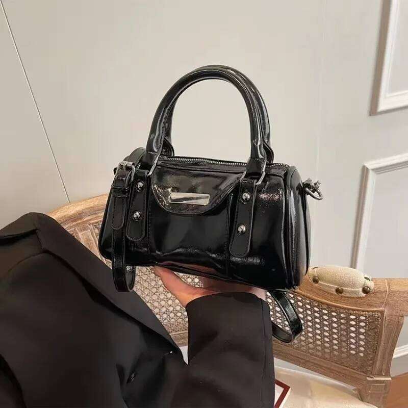 PU Solid New Product Western Style Handbag Zipper Trendy Fashion Shoulder Soft High Beauty Versatile Crossbody Bag
