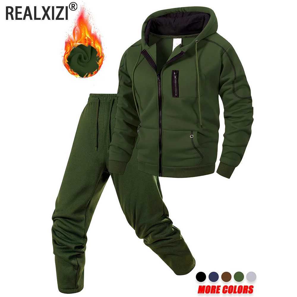 Mens Sportswear Set for Spring and Autumn Sporty Casual Jacket Sport Pants Jogging Suit Hooded Sweatshirt Pant Tracksuits M251210