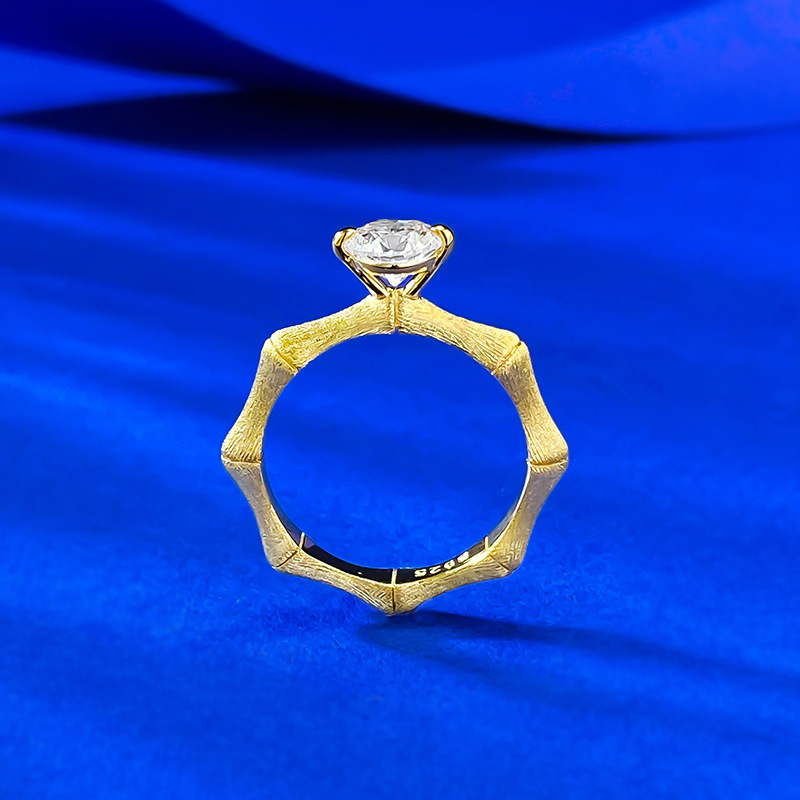 Choucong Luxury Jewelry 2025 Solitaire Lab Moissanite Diamond Genuine 100% 925 Sterling Silver Round Cut Gem Bamboo Joint Party Eternity Women Bride