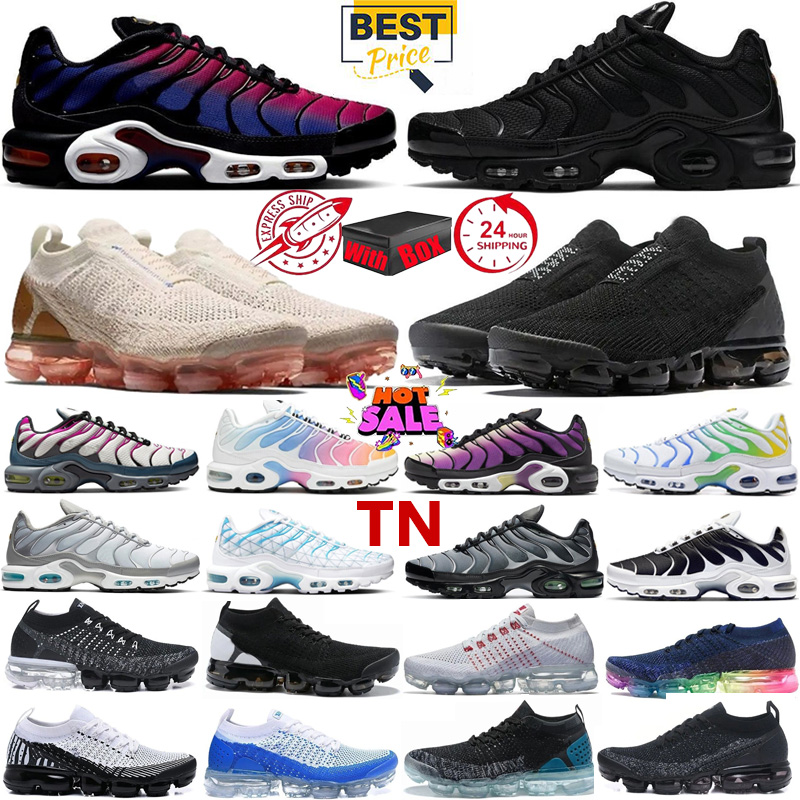 with box Designer shoes Sports Shoes tn men TN women tns Fly 2.0 1.0 Sneakers Triple White Black unity pink University Blue Game Running Shoes Train