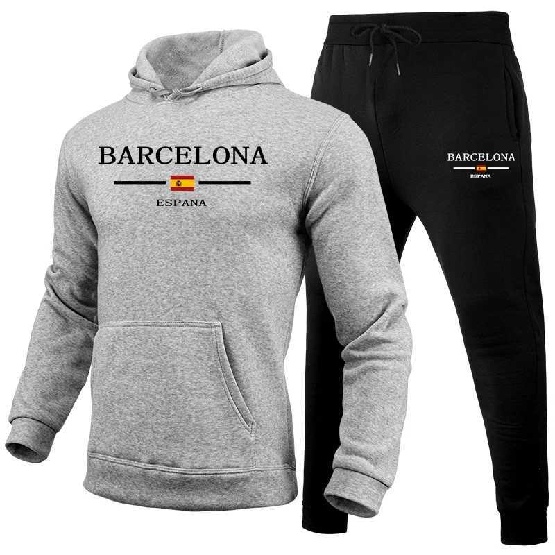 Mens Hoodies Tracksuit 2pcs Set Autumn Winter Casual Sports Jogging Suits Male Home Outdoor Comfortable Warm Fashion Outfits M251210