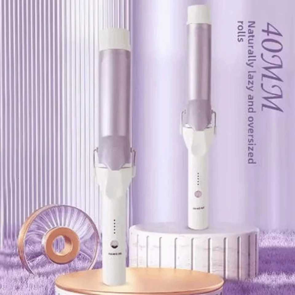 Ceramic 40mm Hair Curling Iron Fast Heating 5 Temperature Adjustment Electric Hair Curler Big Wave ManualT251210-image-1087893629