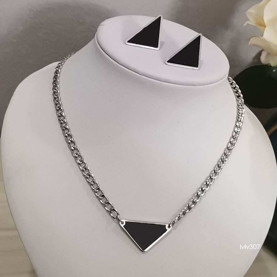 Pendant Necklaces Stainless Steel Necklace Earrings Set Brand Designer High Quality Geometric Necklace Jewelry Party Gift