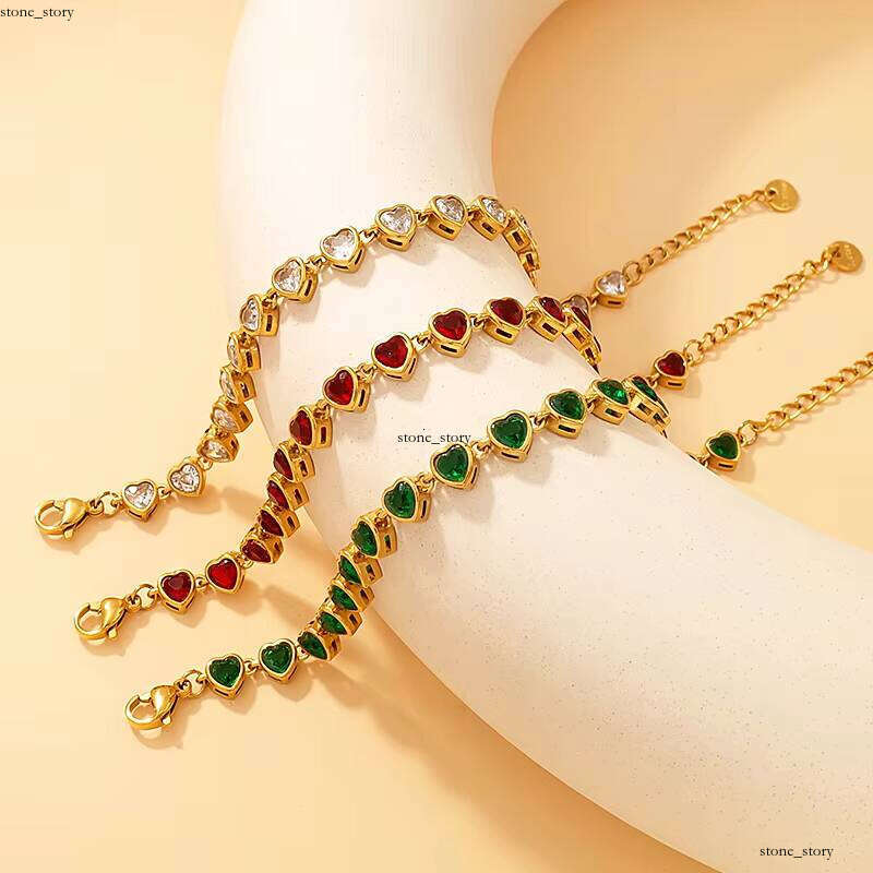 Luxury Fashion Sterling Silver Jewelry Wholesale 18k Gold Plated Heart VVS Moissanite Tennis Chain Bracelet for Women